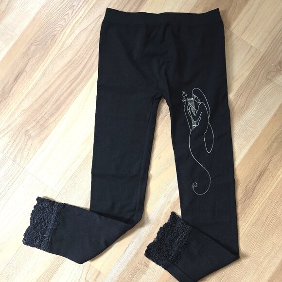 Angel Serenade Black Lace Capri Leggings (S/M) NWOT - Picture 1 of 5